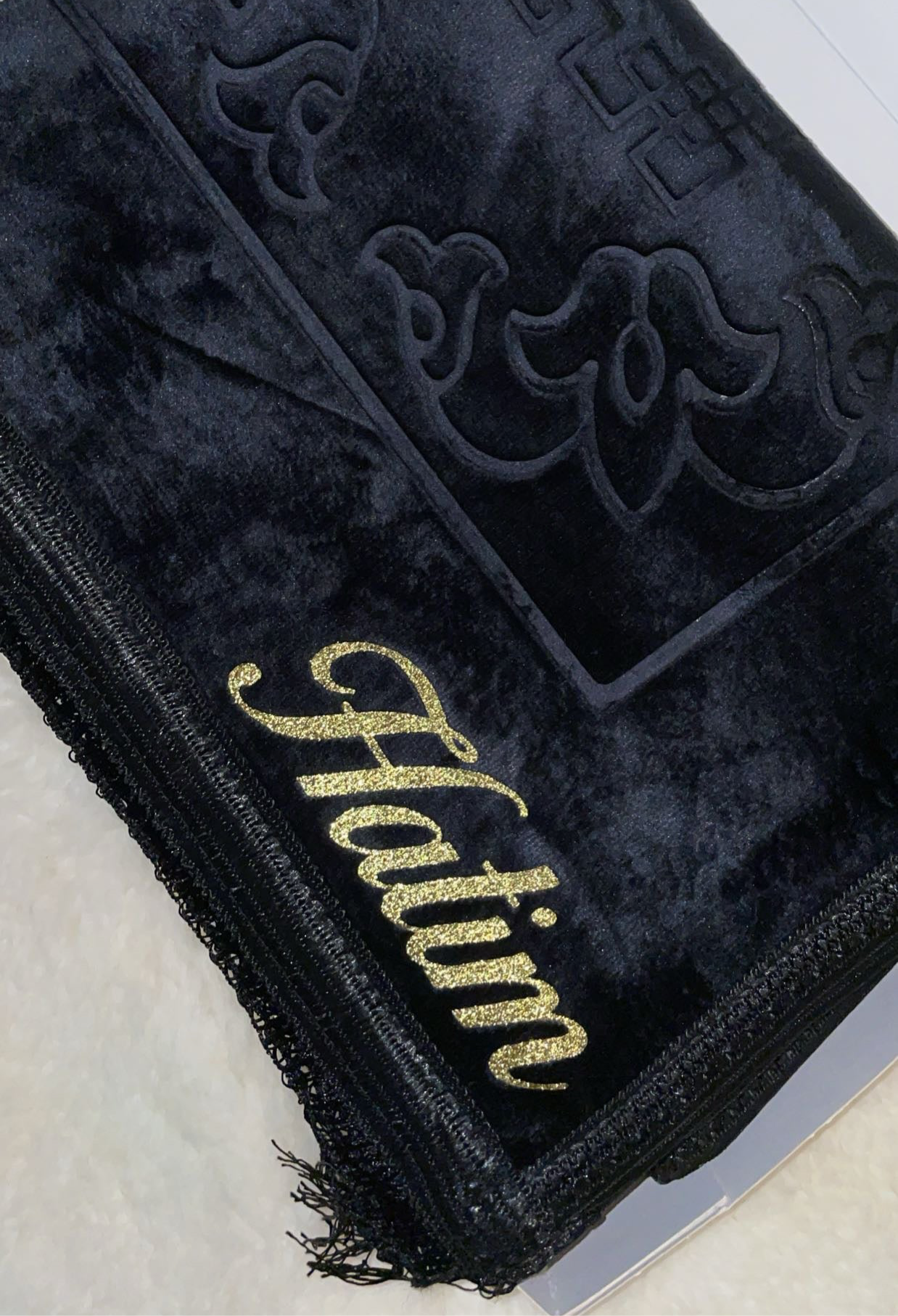 Tapis de prière personnalisé épais - Noir