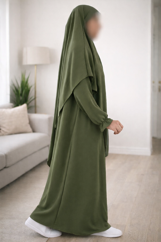Ensemble Abaya & Khimar Jazz Kaki