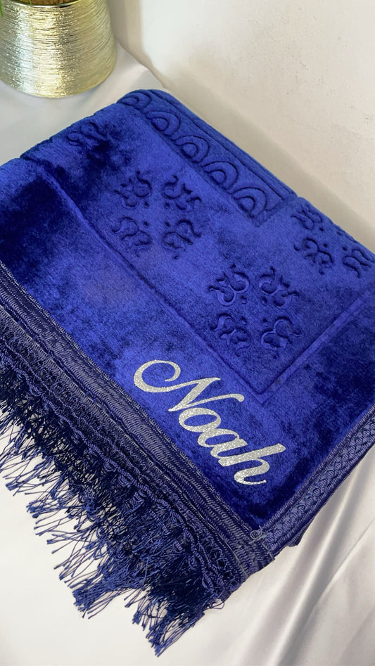 Tapis de prière personnalisé épais - Bleu Marine