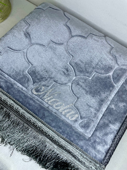 Tapis de prière personnalisé gris clair - Forme dôme