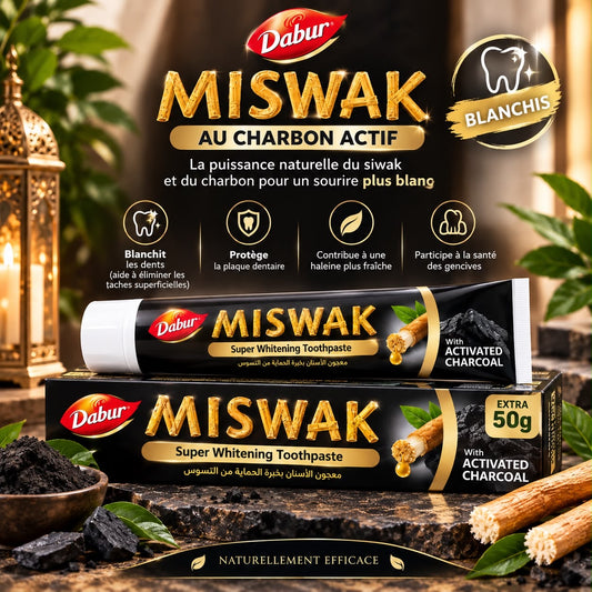 Dentifrice Miswak Charbon (grand format 120g+50g offert)