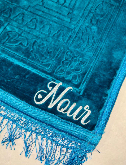 Tapis de prière personnalisé épais - Bleu Canard