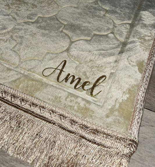 Tapis de prière personnalisé beige - Forme dôme